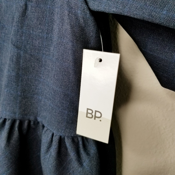 BP Ruffle Cold Shoulder Plaid Peplum Blouse - Picture 10 of 11